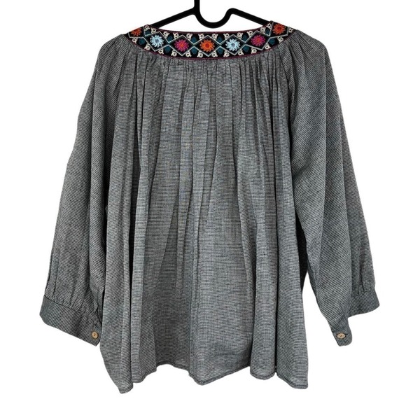 Eri + Ali by Anthropologie Kaleidoscope Striped Swing Blouse Size Medium - Picture 5 of 8
